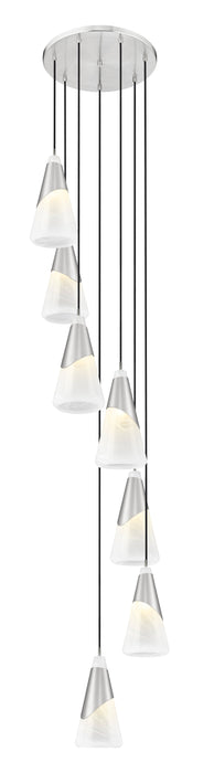 Chandelier Z-Lite 828P7-7R-BN Brushed Nickel Aimie 7 Light Chandelier Z-Lite