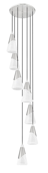 Chandelier Z-Lite 828P7-7R-BN Brushed Nickel Aimie 7 Light Chandelier Z-Lite