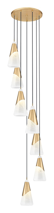 Chandelier Z-Lite 828P7-7R-MGLD Modern Gold Aimie 7 Light Chandelier Z-Lite