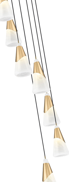 Chandelier Z-Lite 828P7-7R-MGLD Modern Gold Aimie 7 Light Chandelier Z-Lite