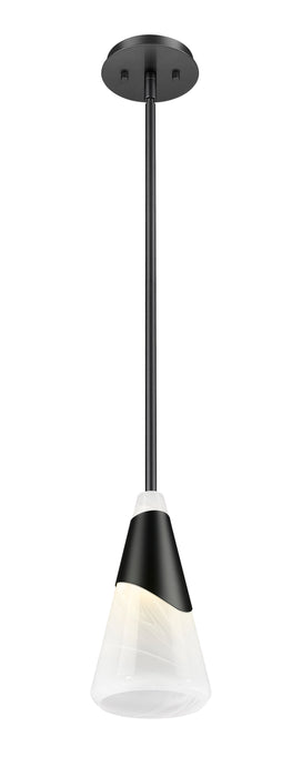 Pendant Z-Lite 828P7-ROD-MB Matte Black Aimie 1 Light Pendant Z-Lite