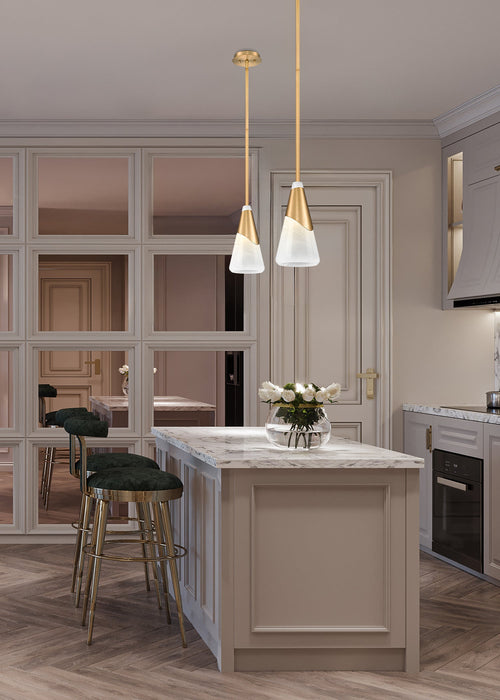 Pendant Z-Lite 828P7-ROD-MGLD Modern Gold Aimie 1 Light Pendant Z-Lite