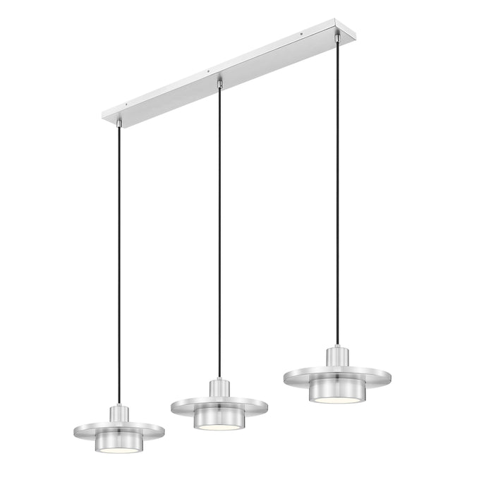 Linear Chandelier Z-Lite 829P12-3L-BN-LED Brushed Nickel Ludo 3 Light Linear Chandelier Z-Lite