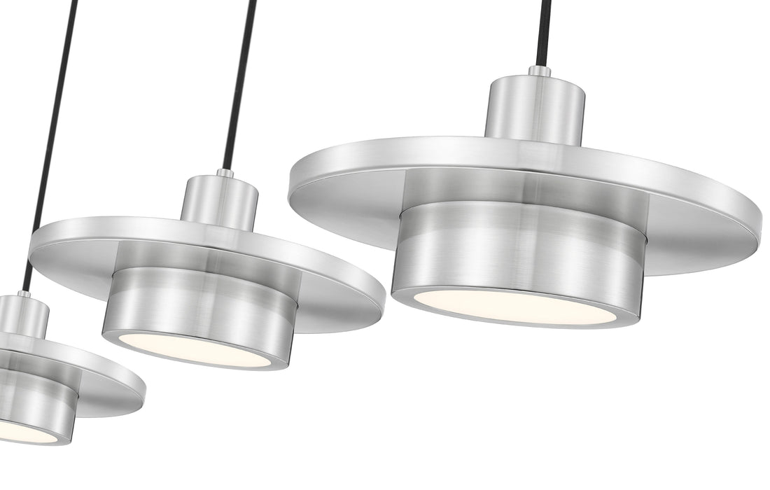 Linear Chandelier Z-Lite 829P12-3L-BN-LED Brushed Nickel Ludo 3 Light Linear Chandelier Z-Lite