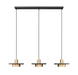 Linear Chandelier Z-Lite 829P12-3L-MB-MGLD-LE Matte Black + Modern Gold Ludo 3 Light Linear Chandelier Z-Lite