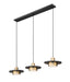 Linear Chandelier Z-Lite 829P12-3L-MB-MGLD-LE Matte Black + Modern Gold Ludo 3 Light Linear Chandelier Z-Lite