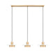 Linear Chandelier Z-Lite 829P12-3L-MW-MGLD-LE Matte White + Modern Gold Ludo 3 Light Linear Chandelier Z-Lite