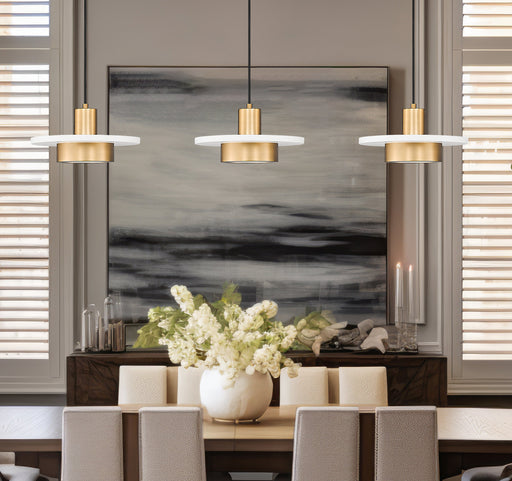 Linear Chandelier Z-Lite 829P12-3L-MW-MGLD-LE Matte White + Modern Gold Ludo 3 Light Linear Chandelier Z-Lite