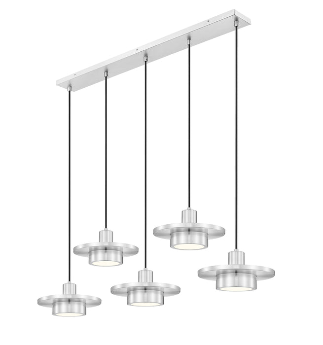 Linear Chandelier Z-Lite 829P12-5L-BN-LED Brushed Nickel Ludo 5 Light Linear Chandelier Z-Lite