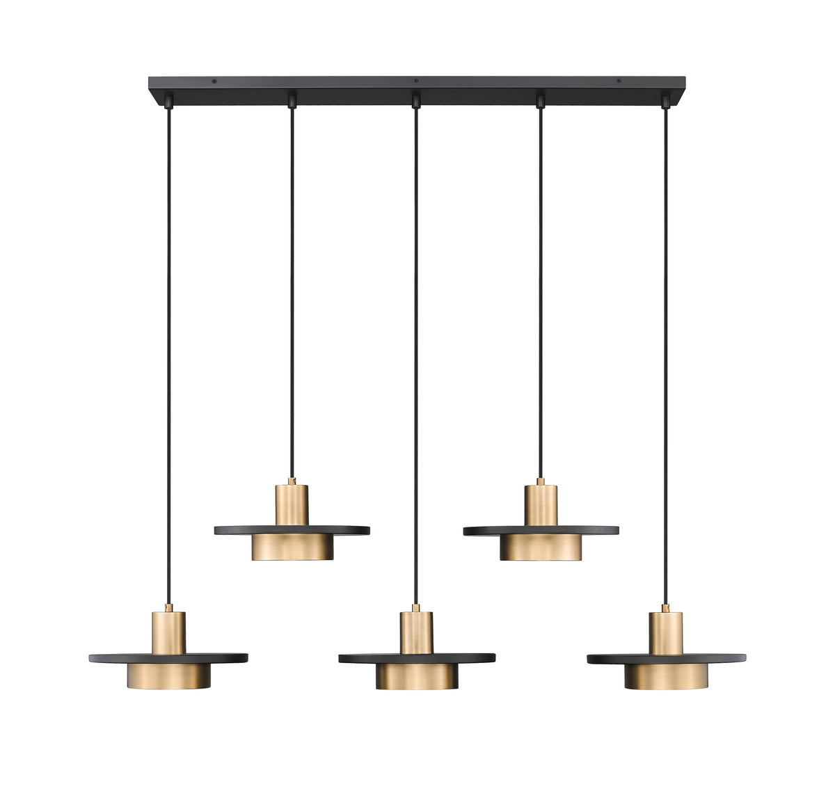 Z-Lite 829P12-5L-MB-MGLD-LE Matte Black + Modern Gold Ludo 5 Light ...