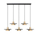Linear Chandelier Z-Lite 829P12-5L-MB-MGLD-LE Matte Black + Modern Gold Ludo 5 Light Linear Chandelier Z-Lite