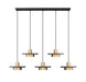 Linear Chandelier Z-Lite 829P12-5L-MB-MGLD-LE Matte Black + Modern Gold Ludo 5 Light Linear Chandelier Z-Lite