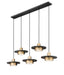 Linear Chandelier Z-Lite 829P12-5L-MB-MGLD-LE Matte Black + Modern Gold Ludo 5 Light Linear Chandelier Z-Lite