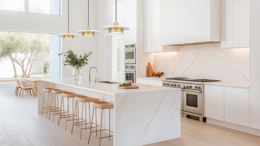 Pendant Z-Lite 829P16-MW-MGLD-LED Matte White + Modern Gold Ludo 1 Light Pendant Z-Lite
