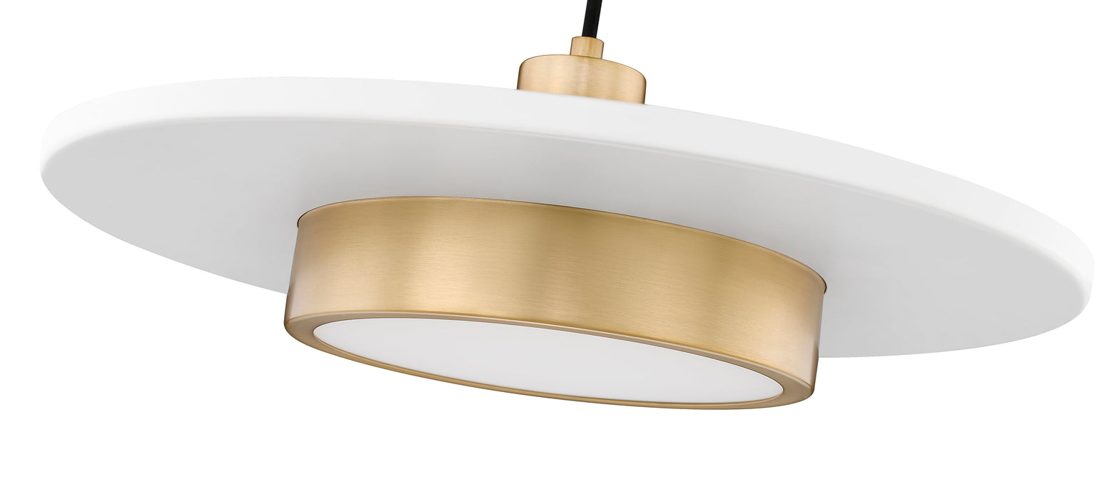Z-Lite 829P20-MW-MGLD-LED Matte White + Modern Gold Ludo 1 Light ...