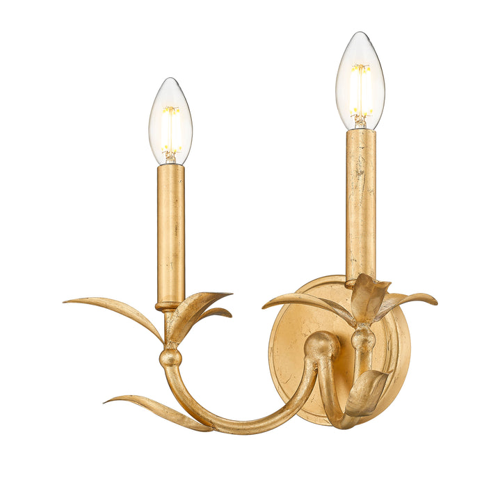 Wall Sconce Z-Lite 830-2S-GLF Gold Leaf Aslin 2 Light Wall Sconce Z-Lite