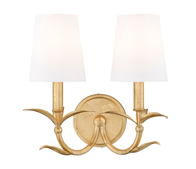 Wall Sconce Z-Lite 830-2S-GLF Gold Leaf Aslin 2 Light Wall Sconce Z-Lite