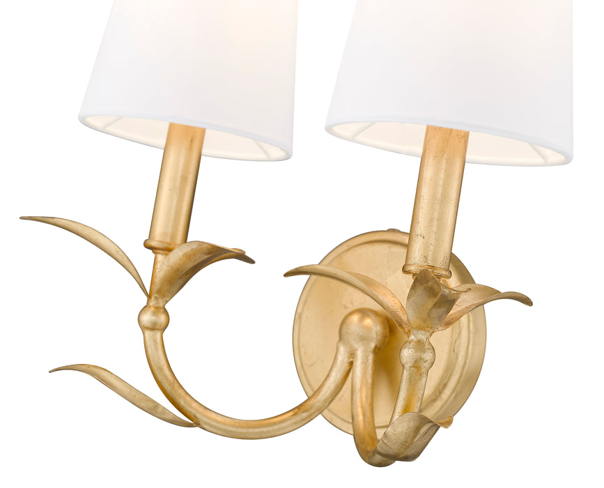 Wall Sconce Z-Lite 830-2S-GLF Gold Leaf Aslin 2 Light Wall Sconce Z-Lite