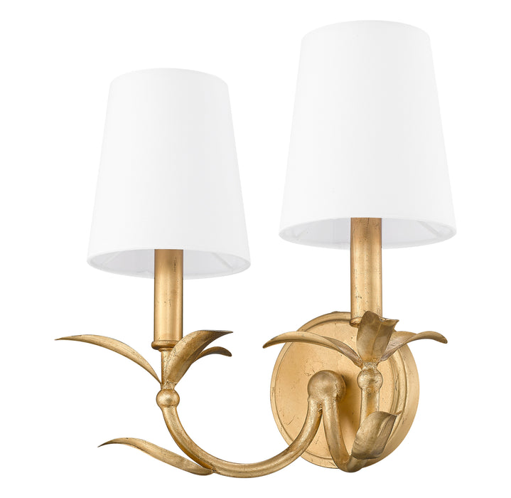 Wall Sconce Z-Lite 830-2S-GLF Gold Leaf Aslin 2 Light Wall Sconce Z-Lite