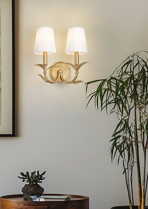 Wall Sconce Z-Lite 830-2S-GLF Gold Leaf Aslin 2 Light Wall Sconce Z-Lite