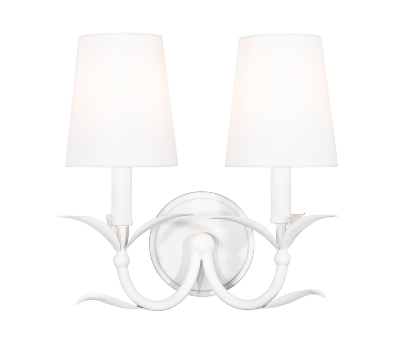Wall Sconce Z-Lite 830-2S-TXWH Textured White Aslin 2 Light Wall Sconce Z-Lite