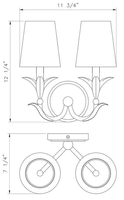 Wall Sconce Z-Lite 830-2S-TXWH Textured White Aslin 2 Light Wall Sconce Z-Lite