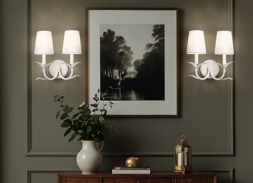 Wall Sconce Z-Lite 830-2S-TXWH Textured White Aslin 2 Light Wall Sconce Z-Lite