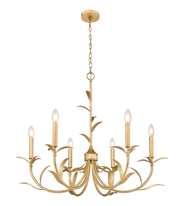 Chandelier Z-Lite 830-31GLF Gold Leaf Aslin 6 Light Chandelier Z-Lite