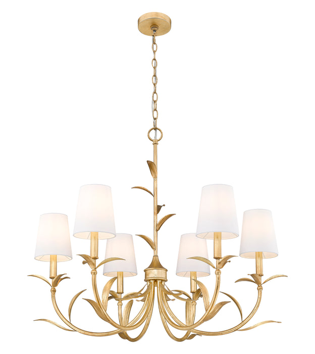 Chandelier Z-Lite 830-31GLF Gold Leaf Aslin 6 Light Chandelier Z-Lite