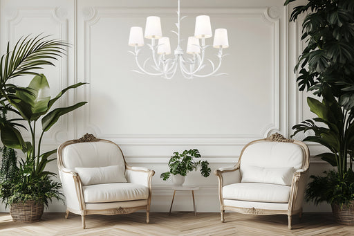 Chandelier Z-Lite 830-31TXWH Textured White Aslin 6 Light Chandelier Z-Lite