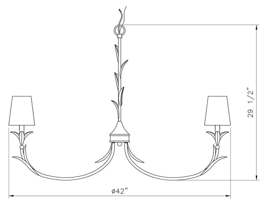 Chandelier Z-Lite 830-42TXWH Textured White Aslin 8 Light Chandelier Z-Lite
