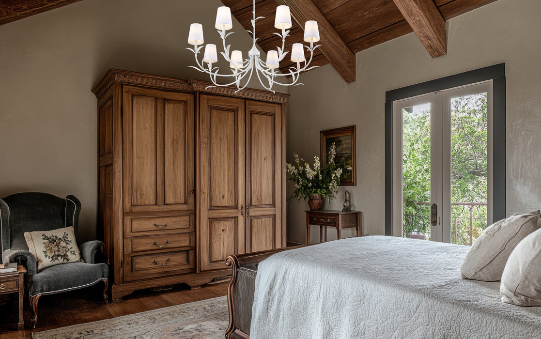 Chandelier Z-Lite 830-42TXWH Textured White Aslin 8 Light Chandelier Z-Lite