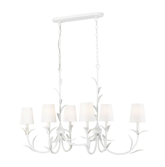 Linear Chandelier Z-Lite 830-44L-TXWH Textured White Aslin 6 Light Linear Chandelier Z-Lite