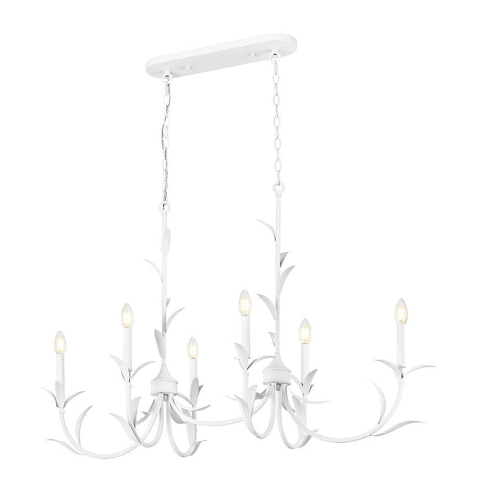 Linear Chandelier Z-Lite 830-44L-TXWH Textured White Aslin 6 Light Linear Chandelier Z-Lite