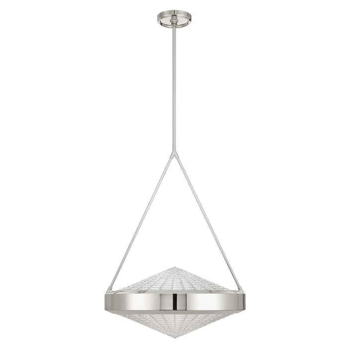 Pendant Light Thesis 207429A Agate 20 inch 4 light Polished Nickel Pendant Light with Clear Holophane Glass Shade THESIS