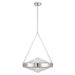Pendant Light Thesis 207429A Agate 20 inch 4 light Polished Nickel Pendant Light with Clear Holophane Glass Shade THESIS