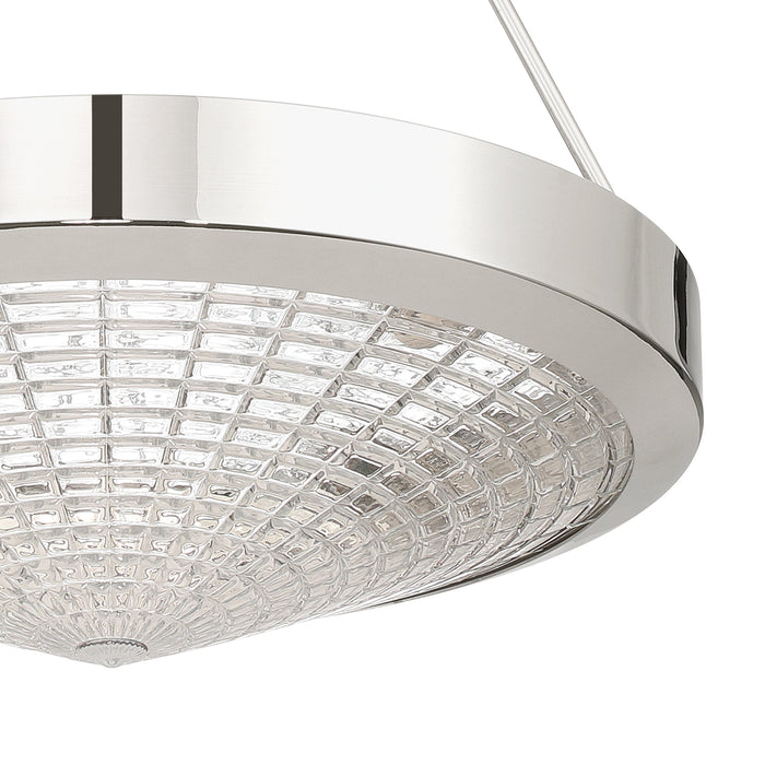 Pendant Light Thesis 207429A Agate 20 inch 4 light Polished Nickel Pendant Light with Clear Holophane Glass Shade THESIS