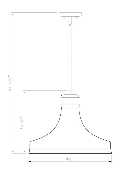 Pendant Z-Lite 831P18-MGLD Modern Gold Reznor 1 Light Pendant Z-Lite