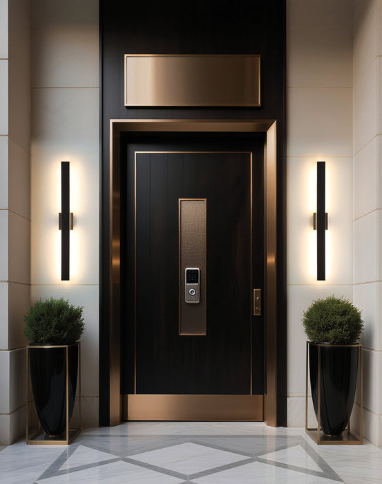 Exterior Wall Sconce Thesis 207714A Jacks 48 inch Textured Black 5CCT LED Exterior Wall Sconce THESIS