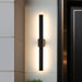 Exterior Wall Sconce Thesis 207714A Jacks 48 inch Textured Black 5CCT LED Exterior Wall Sconce THESIS