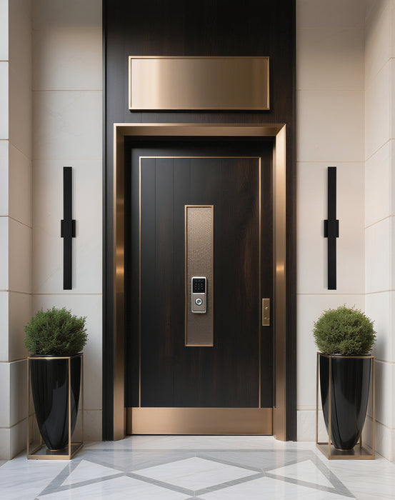 Exterior Wall Sconce Thesis 207714A Jacks 48 inch Textured Black 5CCT LED Exterior Wall Sconce THESIS