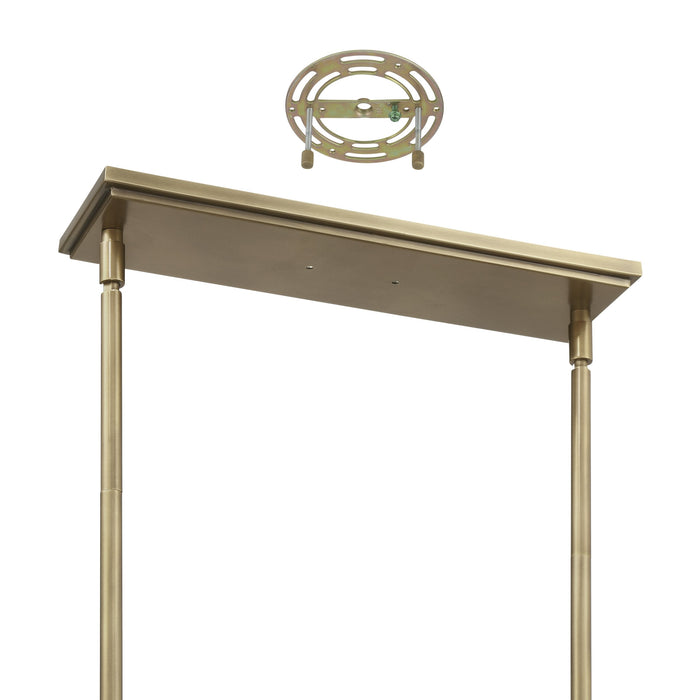 Chandelier Thesis 207332A Mcgill 52 inch 8 light Natural Brass Linear Chandelier with Matte Black and Gold Metal Shades THESIS