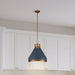 Pendant Light Thesis 207404A Doyle 18 inch 1 light Natural Brass Pendant Light with Matte Blue Metal Shade THESIS