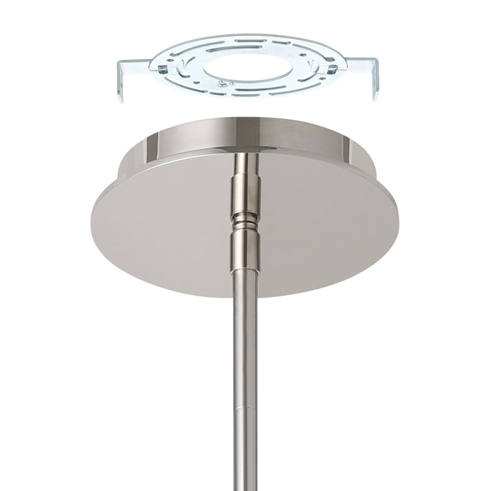 Convertible Pendant Thesis 207411A Solstice 16 inch Polished Nickel 5CCT LED Convertible Pendant with Opal Ribbed Glass Shade THESIS