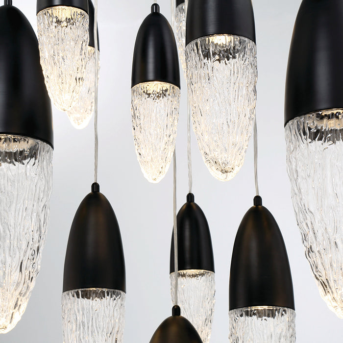 Eurofase 43859-022 Ecrou 30" Matte Black LED Chandelier