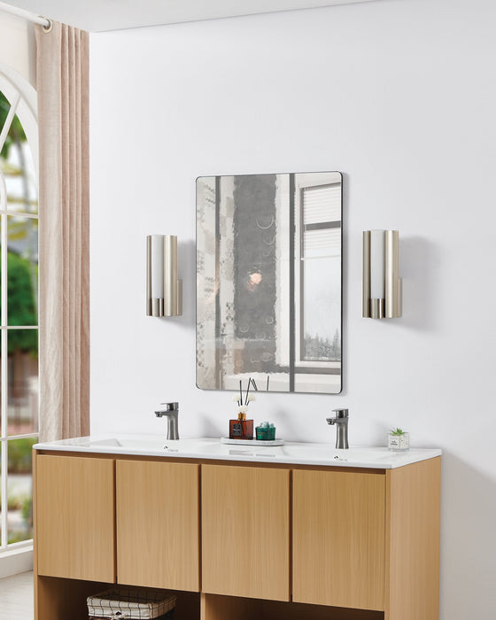 Vanity Light Thesis 207625A Colton 12 inch 1 light Brushed Nickel 5CCT LED Vanity Light with Etched Opal Glass Shade THESIS