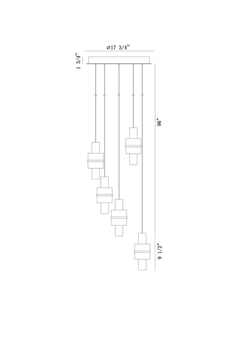 Eurofase 45594-014 Rola 18" Gold LED Chandelier