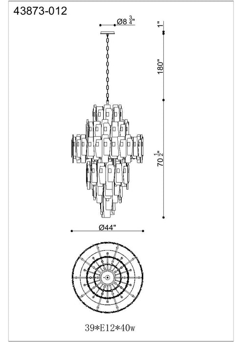 Eurofase 43873-012 Cocolina 71" Brushed Brass Chandelier