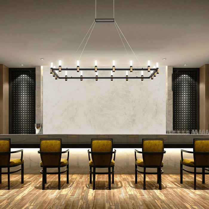 Eurofase 37048-013 Altamont 52" Satin Nickel-Black Mix LED Chandelier