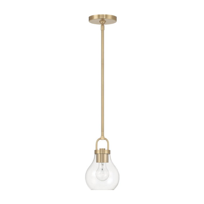 Pendant Light Thesis 207646A Mansfield 6 inch 1 light Champagne Gold Pendant Light with Clear Glass Shade THESIS